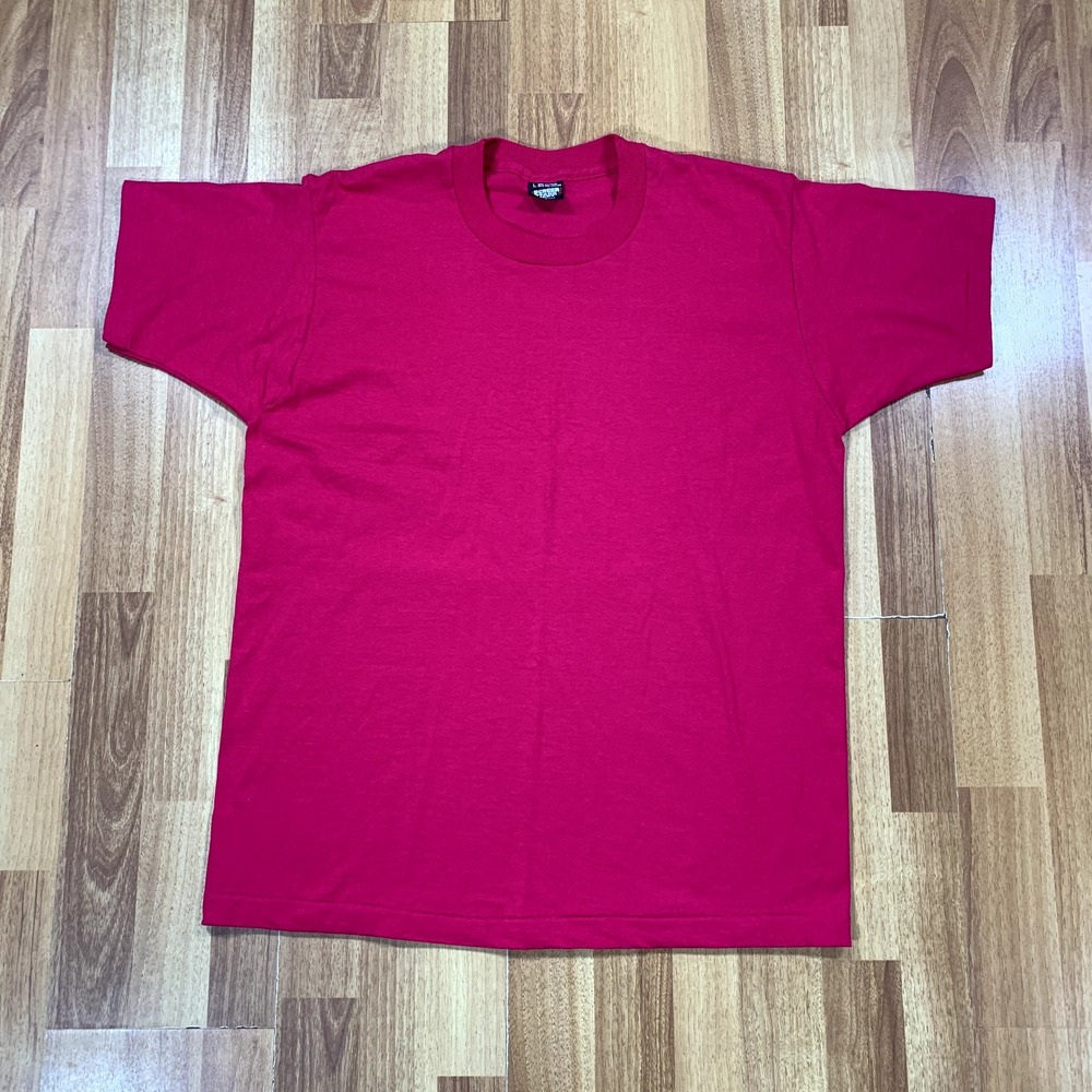 Vintage Screen Stars Shirt Mens Large L Fuchsia 80s Single Stitch Plain Blank